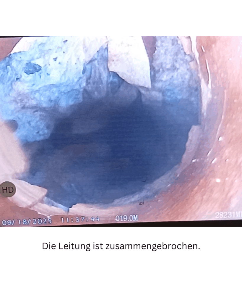 Zusammengebrochene Leitung