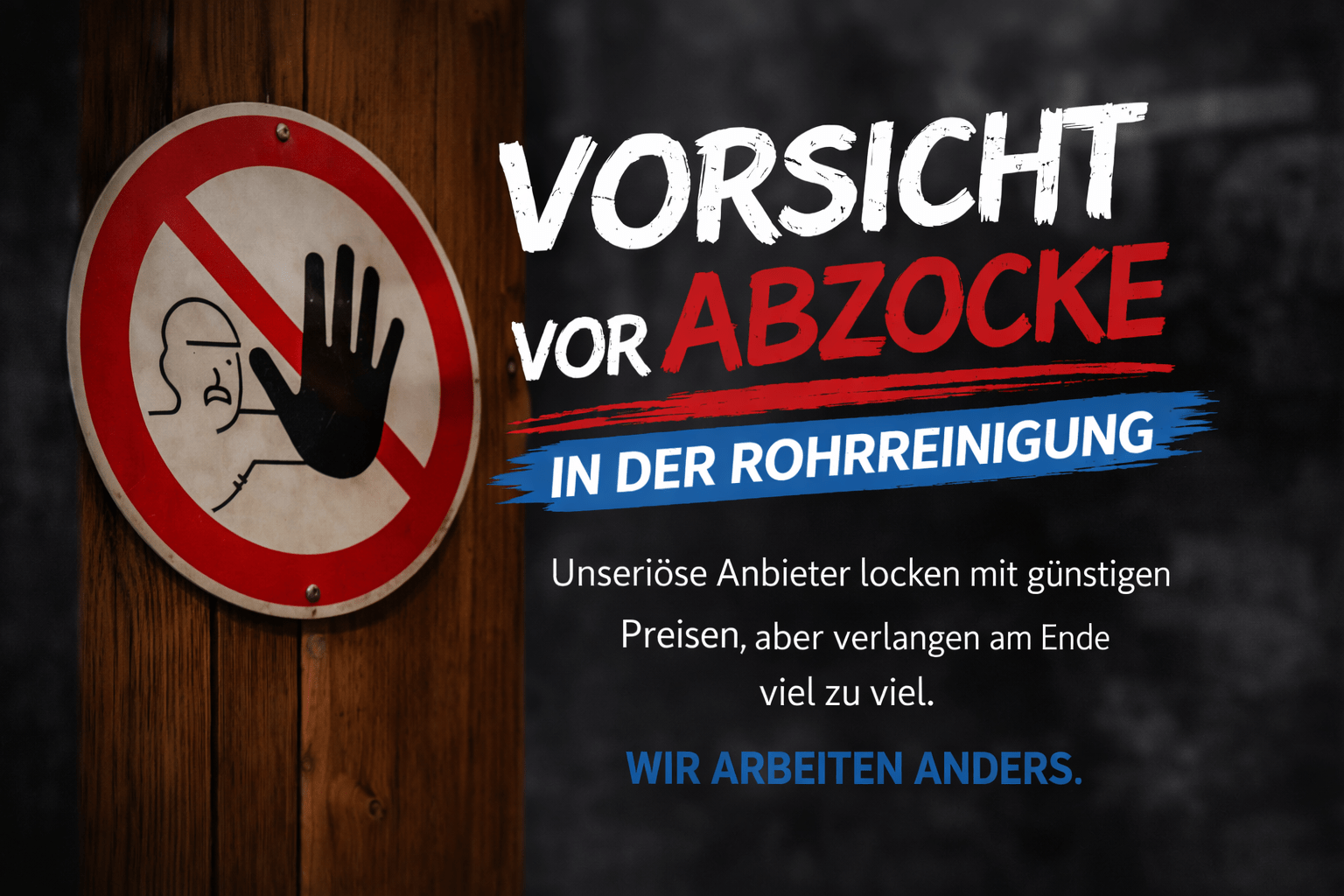 Achtung Abzocke Rohrreinigung unser Beitrag dagegen