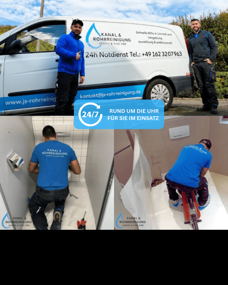 ROHRREINIGUNG
LÖRRACH Verstopfte Rohre? Rückstau? Kanalprobleme?
Wir sind 24/7 in Lörrach und Umgebung für Sie da!