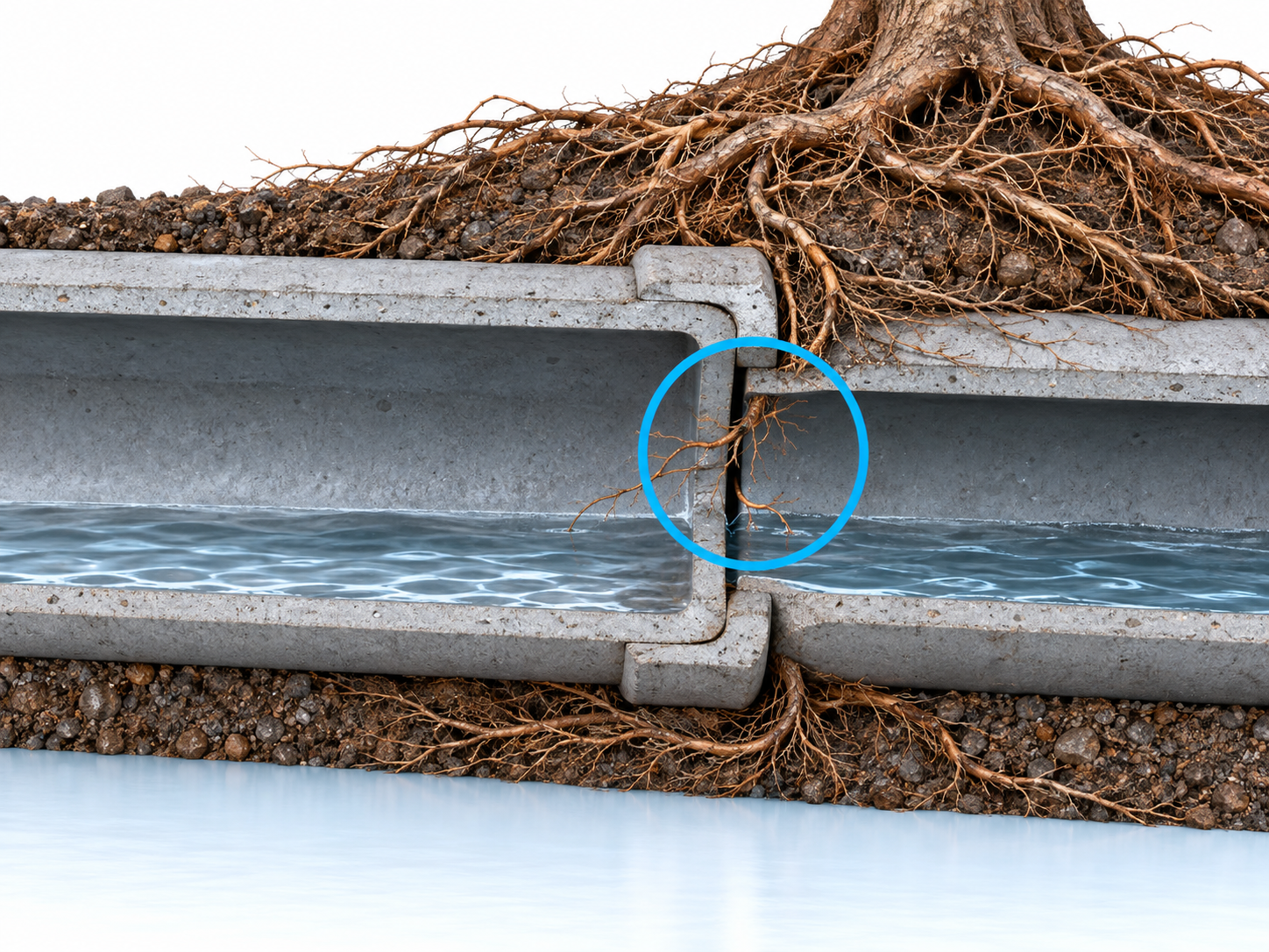 Schematische Darstellung: Eintrittsstelle beachten