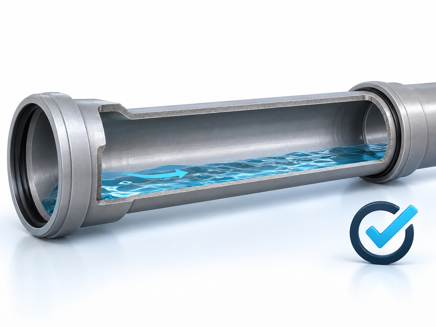 Schematische Darstellung: Durchfluss kontrollieren
